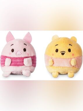 NWT Collectible Disney Winnie the Pooh and Piglet Ufufy Plush Set - Mini 2 1/2"